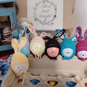 Nyuszifüles tojássapka  - ruha & divat - sál, sapka, kendő - sapka - Meska.hu