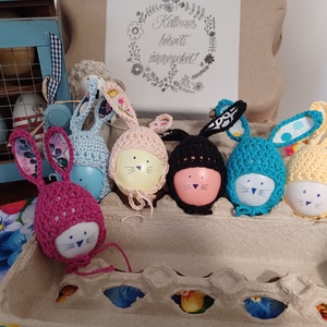 Nyuszifüles tojássapka  - ruha & divat - sál, sapka, kendő - sapka - Meska.hu