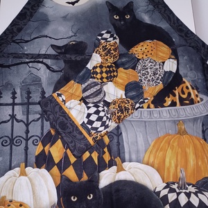 Halloweeni kötény és edényfogó kesztyű - otthon & életmód - dekoráció - halloween - halloweeni dekoráció - Meska.hu