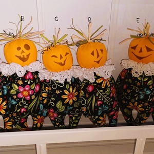 Tökfej babák dekorációs célra, Otthon & Életmód, Dekoráció, Halloween, Halloweeni dekoráció, Varrás, MESKA