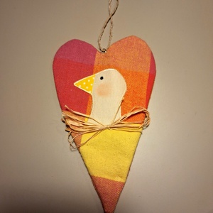 Liba dísz szív alakú (lapos), Otthon & Életmód, Dekoráció, Dísztárgy, Varrás, MESKA