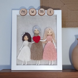 Anyák Napi Ajándék Nagymamának  Személyre Szabható 3D Makramé Családi Kép - otthon & életmód - dekoráció - kép & falikép - 3d képek - Meska.hu