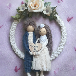 Esküvői emlék, falidísz jegyespár - otthon & életmód - dekoráció - fali és függő dekoráció - falra akasztható dekor - Meska.hu