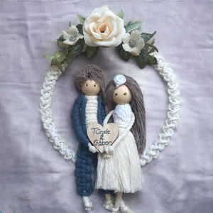 Esküvői emlék, falidísz jegyespár - otthon & életmód - dekoráció - fali és függő dekoráció - falra akasztható dekor - Meska.hu