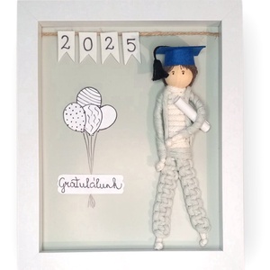 Ballagási ajándék - Személyre szabható makramé fiú 3D képkeretben - otthon & életmód - dekoráció - kép & falikép - 3d képek - Meska.hu