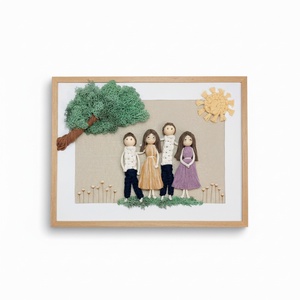 Személyre szabható 3D makramé családi fonalkép izlandi zuzmóval � egyedi kézzel készült falikép ajándékba - otthon & életmód - dekoráció - kép & falikép - 3d képek - Meska.hu