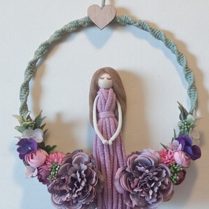 Nagy falidísz lila ruhás lány - otthon & életmód - dekoráció - ajtó- és ablak dekoráció - ajtódísz & kopogtató - Meska.hu