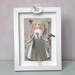 Fodrásznak ajándék � makramé figura ollóval és hajszárítóval - Meska.hu