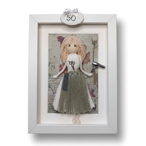 Fodrásznak ajándék � makramé figura ollóval és hajszárítóval - otthon & életmód - dekoráció - kép & falikép - 3d képek - Meska.hu