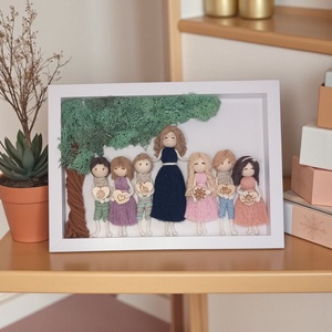 Búcsúztató ajándék óvónőnek � Személyre szabható makramé 3D kép ballagó ovisokkal (21x30 cm) - otthon & életmód - dekoráció - kép & falikép - 3d képek - Meska.hu