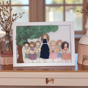 Búcsúztató ajándék óvónőnek � Személyre szabható makramé 3D kép ballagó ovisokkal (21x30 cm) - otthon & életmód - dekoráció - kép & falikép - 3d képek - Meska.hu