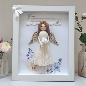 Személyre szabható elsőáldozási ajándék � makramé baba angyalszárnnyal 3D kép - otthon & életmód - dekoráció - kép & falikép - 3d képek - Meska.hu