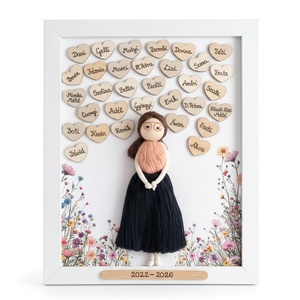 Ballagási köszönő ajándék tanárnőnek � Makramé figurás búcsúztató kép gyereknevekkel, Otthon & Életmód, Dekoráció, Kép & Falikép, 3d képek, Baba-és bábkészítés, MESKA