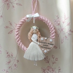 Nagymama ajándék esküvőre � makramé karika köszönő felirattal - esküvő - emlék & ajándék - szülőköszöntő ajándék - Meska.hu