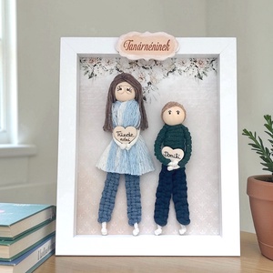 Személyre szabható köszönő ajándék tanárnak � Makramé figurák 3D képkeretben - otthon & életmód - dekoráció - kép & falikép - 3d képek - Meska.hu