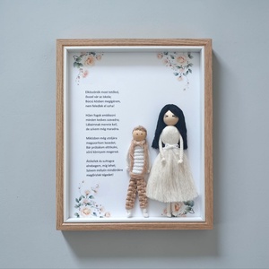 Óvónő ajándék � Makramé figurák képkeretben, személyre szabható Óvodai ballagási köszönő ajándék - otthon & életmód - dekoráció - kép & falikép - 3d képek - Meska.hu