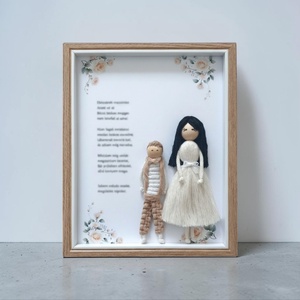 Óvónő ajándék � Makramé figurák képkeretben, személyre szabható Óvodai ballagási köszönő ajándék - otthon & életmód - dekoráció - kép & falikép - 3d képek - Meska.hu