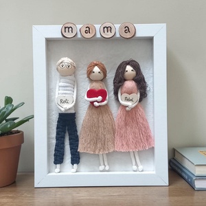 Anyák Napi Ajándék Nagymamának � Személyre Szabható 3D Makramé Családi Kép - otthon & életmód - dekoráció - kép & falikép - 3d képek - Meska.hu