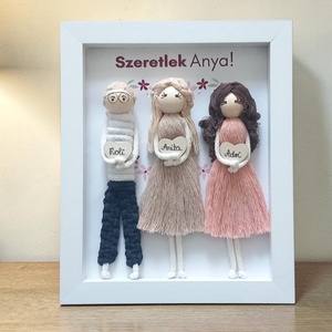 Anyák napi ajándék � Egyedi, személyre szabható makramé kép - otthon & életmód - dekoráció - kép & falikép - 3d képek - Meska.hu