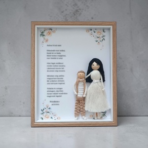 Óvónő ajándék � Makramé figurák képkeretben, személyre szabható Óvodai ballagási köszönő ajándék - otthon & életmód - dekoráció - kép & falikép - 3d képek - Meska.hu