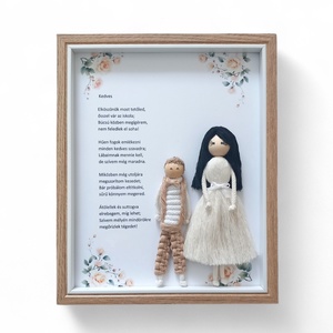Óvónő ajándék � Makramé figurák képkeretben, személyre szabható Óvodai ballagási köszönő ajándék, Otthon & Életmód, Dekoráció, Kép & Falikép, 3d képek, Baba-és bábkészítés, MESKA