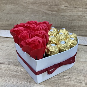 Szív alakú virágbox , Otthon & Lakás, Dekoráció, Virágdísz és tartó, Virágbox, virágdoboz, Virágkötés, Meska