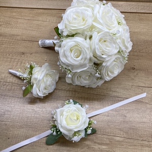 Hófehér menyasszonyi  csokor rezgővel - esküvő - menyasszonyi- és dobócsokor - Meska.hu