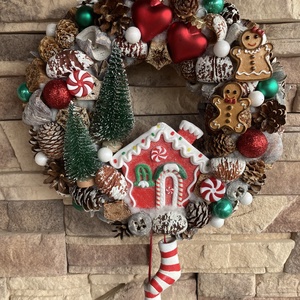 Téli kopogtató cukorka házikóval - Meska.hu