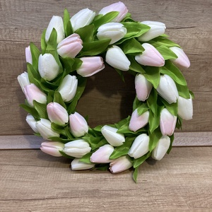 Tulipános kopogtató, Otthon & Életmód, Dekoráció, Ajtó- és ablak dekoráció, Ajtódísz & Kopogtató, Virágkötés, MESKA