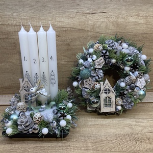  Adventi asztaldísz kerámia szarvassal - karácsony - adventi díszek - adventi koszorú - Meska.hu