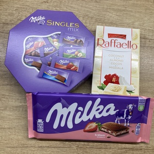 Milka csokis box - otthon & életmód - dekoráció - virágdísz és tartó - virágbox, virágdoboz - Meska.hu