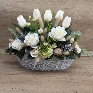 Tulipános sírdísz 1, Otthon & Életmód, Vallás, Temetkezési tárgy, Virágkötés, MESKA
