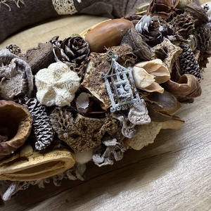 Kávé színű adventi koszorú - karácsony - adventi díszek - adventi koszorú - Meska.hu