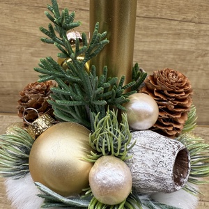 Arany adventi asztaldísz - karácsony - karácsonyi lakásdekoráció - ünnepi asztaldekoráció - Meska.hu