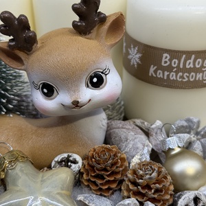 Őzikés adventi koszorú - karácsony - adventi díszek - adventi gyertyadíszek és koszorúdíszek - Meska.hu