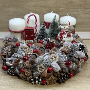 Adventi koszorú  hóemberrel - Meska.hu