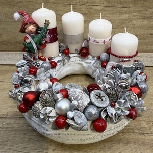 Adventi koszorú  kerámia figurával - Meska.hu