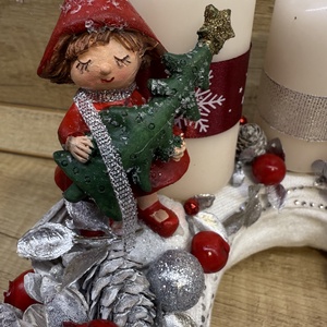 Adventi koszorú  kerámia figurával - karácsony - adventi díszek - adventi gyertyadíszek és koszorúdíszek - Meska.hu