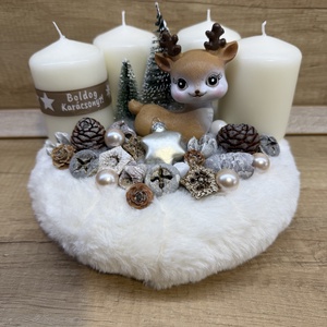 Őzikés adventi koszorú - karácsony - adventi díszek - adventi gyertyadíszek és koszorúdíszek - Meska.hu