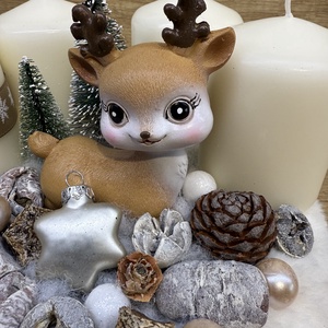 Őzikés adventi koszorú - karácsony - adventi díszek - adventi gyertyadíszek és koszorúdíszek - Meska.hu