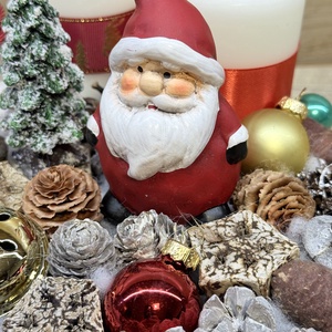 Adventi koszorú  mikulással - karácsony - adventi díszek - adventi gyertyadíszek és koszorúdíszek - Meska.hu