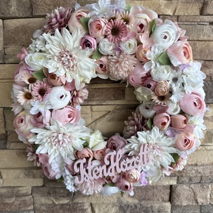 Isten hozott-kopogtató, Otthon & Életmód, Dekoráció, Ajtó- és ablak dekoráció, Ajtódísz & Kopogtató, Virágkötés, MESKA