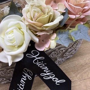 Rózsaszín rózsás sírdísz  - otthon & életmód - vallás - temetkezési tárgy - sírdísz, kegyeleti dísz - Meska.hu