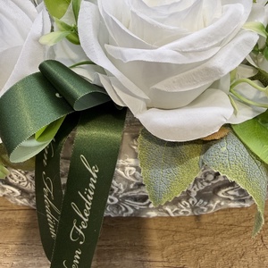 Fehér  sírdísz mécsessel - otthon & életmód - vallás - temetkezési tárgy - sírdísz, kegyeleti dísz - Meska.hu