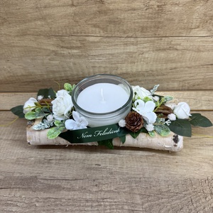 Sírdísz farönkön mécsessel, Otthon & Életmód, Vallás, Temetkezési tárgy, Sírdísz, kegyeleti dísz, Virágkötés, MESKA