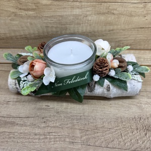 Sírdísz farönkön mécsessel 2, Otthon & Életmód, Vallás, Temetkezési tárgy, Sírdísz, kegyeleti dísz, Virágkötés, MESKA