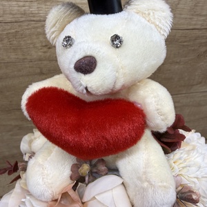 Ballagási csokor plüss macival - otthon & életmód - virágdekoráció - virágok - virágcsokor - Meska.hu