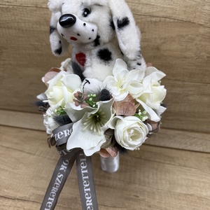  Ballagási csokor kutyussal, Otthon & Életmód, Virágdekoráció, Virágok, Virágcsokor, Virágkötés, MESKA