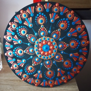 Mandala, Otthon & Életmód, Dekoráció, Kép & Falikép, Fából készült kép, Festett tárgyak, MESKA