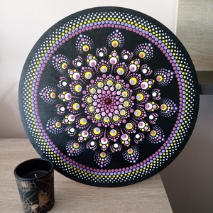 Mályva mandala , Otthon & Lakás, Dekoráció, Spiritualitás, Mandala, Festészet, Meska